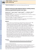 Cover page: Delayed sodium pyruvate treatment improves working memory following experimental traumatic brain injury