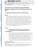 Cover page: Early processing of orthographic language membership information in bilingual visual word recognition: Evidence from ERPs.