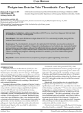 Cover page: Postpartum Ovarian Vein Thrombosis: Case Report