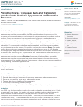 Cover page: Providing Diverse Trainees an Early and Transparent Introduction to Academic Appointment and Promotion Processes