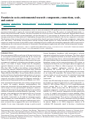 Cover page: Frontiers in socio-environmental research: components, connections, scale, and context