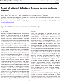 Cover page: Repair of adjacent defects on the nasal dorsum and nasal sidewall