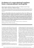 Cover page: Evolution of a transcriptional regulator from a transmembrane nucleoporin