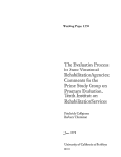 Cover page: The Evaluation Process in State Vocational Rehabilitation Agencies: Comments for the Prime Study Group on Program Evaluation, Tenth Institute on Rehabilitation Services