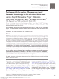 Cover page: Adolescent Information Management and Parental Knowledge in Non-Latino White and Latino Youth Managing Type 1 Diabetes.