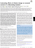 Cover page: Contrasting effects of climate change on seasonal survival of a hibernating mammal