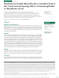 Cover page: Randomized Double-Blind Placebo-Controlled Trial of the Corticosteroid-Sparing Effects of Immunoglobulin in Myasthenia Gravis