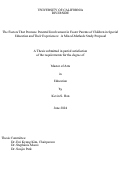 Cover page: The Factors That Promote Parental Involvement in Foster Parents of Children in Special Education and Their Experiences: A Mixed-Methods Study Proposal