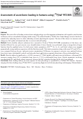 Cover page: Assessment of acute bone loading in humans using [18F]NaF PET/MRI