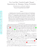 Cover page: Very Low-Rate Variable-Length Channel Quantization for Minimum Outage Probability