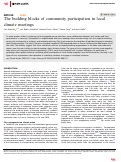 Cover page of The building blocks of community participation in local climate meetings