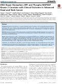 Cover page: DNA Repair Biomarkers XPF and Phospho-MAPKAP Kinase 2 Correlate with Clinical Outcome in Advanced Head and Neck Cancer