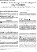 Cover page: The Effect of Gate Leakage on the Noise Figure of AlGaN/GaN HEMTs