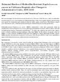 Cover page: Estimated Burden of Methicillin-Resistant Staphylococcus aureus in California Hospitals after Changes to Administrative Codes, 2005–2010