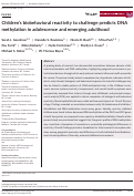 Cover page: Children's biobehavioral reactivity to challenge predicts DNA methylation in adolescence and emerging adulthood