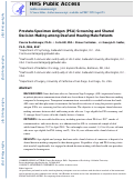 Cover page: Prostate-Specimen Antigen (PSA) Screening and Shared Decision Making Among Deaf and Hearing Male Patients