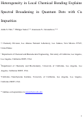 Cover page: Heterogeneity in Local Chemical Bonding Explains Spectral Broadening in Quantum Dots with Cu Impurities