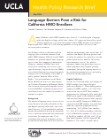 Cover page: Language Barriers Pose a Risk for California HMO Enrollees