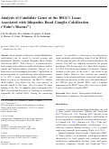 Cover page: Analysis of Candidate Genes at the IBGC1 Locus Associated with Idiopathic Basal Ganglia Calcification (“Fahr” Disease’)