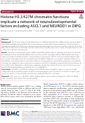 Cover page: Histone H3.3 K27M chromatin functions implicate a network of neurodevelopmental factors including ASCL1 and NEUROD1 in DIPG