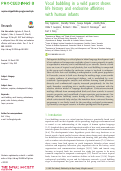 Cover page: Vocal babbling in a wild parrot shows life history and endocrine affinities with human infants