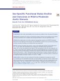 Cover page: Sex-Specific Functional Status Decline and Outcomes in Mild-to-Moderate Aortic&nbsp;Stenosis: Results From the PROGRESSA Study.