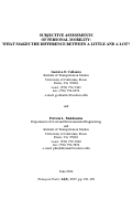 Cover page: Subjective assessments of personal mobility: What makes the difference between a little and a lot?