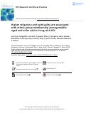 Cover page: Higher religiosity and spirituality are associated with ethnic group membership among middle-aged and older adults living with HIV