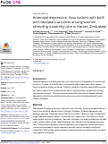 Cover page: Antenatal depression: Associations with birth and neonatal outcomes among women attending maternity care in Harare, Zimbabwe