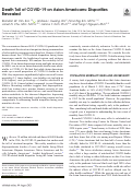 Cover page: Death Toll of COVID-19 on Asian Americans: Disparities Revealed