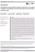 Cover page: Tetrahydrocurcumin Add-On therapy to losartan in a rat model of diabetic nephropathy decreases blood pressure and markers of kidney injury.