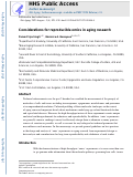 Cover page: Considerations for reproducible omics in aging research.