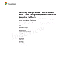 Cover page: Teaching freight mode choice models new tricks using interpretable machine learning methods