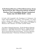 Cover page: A Technical Review of Non-Destructive Assay
Research for the Characterization of Spent
Nuclear Fuel Assemblies Being Conducted
Under the US DOE NGSI - 11544