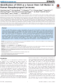 Cover page: Identification of CD24 as a Cancer Stem Cell Marker in Human Nasopharyngeal Carcinoma