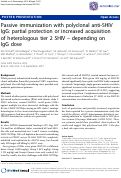 Cover page: Passive immunization with polyclonal anti-SHIV IgG: partial protection or increased acquisition of heterologous tier 2 SHIV – depending on IgG dose