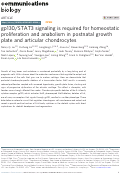 Cover page: gp130/STAT3 signaling is required for homeostatic proliferation and anabolism in postnatal growth plate and articular chondrocytes