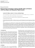 Cover page: Manual characterization of sleep spindle index in patients with narcolepsy and idiopathic hypersomnia.