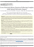 Cover page: Lower Extremity Motor Function Following Complex Adult Spinal Deformity Surgery