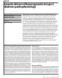 Cover page: Genetic drivers of heterogeneity in type 2 diabetes pathophysiology.