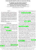 Cover page: Predicting Individual Discomfort in Autonomous Driving