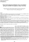 Cover page: Virtual Interinstitutional Palliative Care Consultation during the COVID-19 Pandemic in New York City.