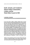 Cover page: Earth, Animals, and Academics: Plateau Indian Communities, Culture, and the Walla Walla Council of 1855