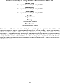 Cover page: Cultural variability in young children’s folk intuitions of free will