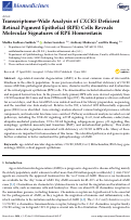 Cover page: Transcriptome-Wide Analysis of CXCR5 Deficient Retinal Pigment Epithelial (RPE) Cells Reveals Molecular Signatures of RPE Homeostasis.