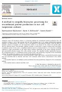 Cover page: A method to simplify bioreactor processing for recombinant protein production in rice cell suspension cultures