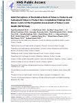 Cover page: Adult perceptions of the relative harm of tobacco products and subsequent tobacco product use: Longitudinal findings from waves 1 and 2 of the population assessment of tobacco and health (PATH) study