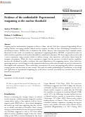 Cover page: Evidence of the unthinkable: Experimental wargaming at the nuclear threshold