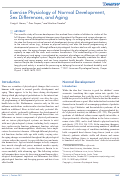 Cover page: Exercise physiology of normal development, sex&nbsp;differences, and aging.