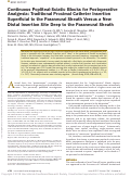 Cover page: Continuous Popliteal-Sciatic Blocks for Postoperative Analgesia: Traditional Proximal Catheter Insertion Superficial to the Paraneural Sheath Versus a New Distal Insertion Site Deep to the Paraneural Sheath.